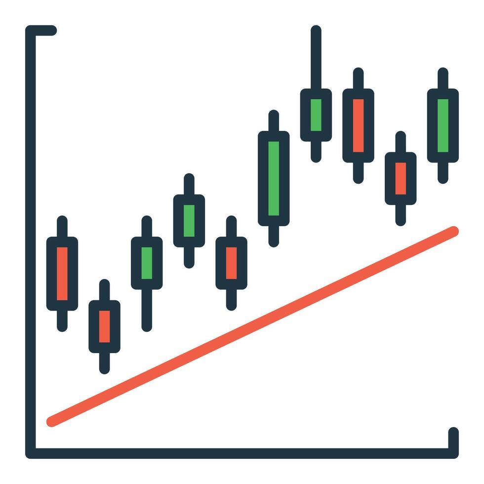 Candlestick formation Cryptocurrency Trading colored icon or design element vector