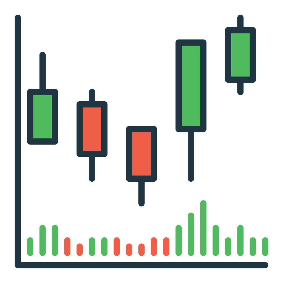 Candlestick Technical Analysis colored icon or design element vector