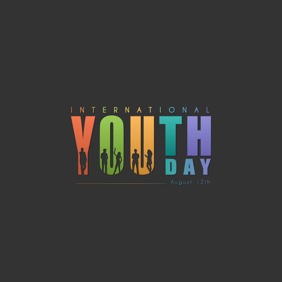 International youth day celebration, 12 August, suitable for greeting cards, banners etc. vector