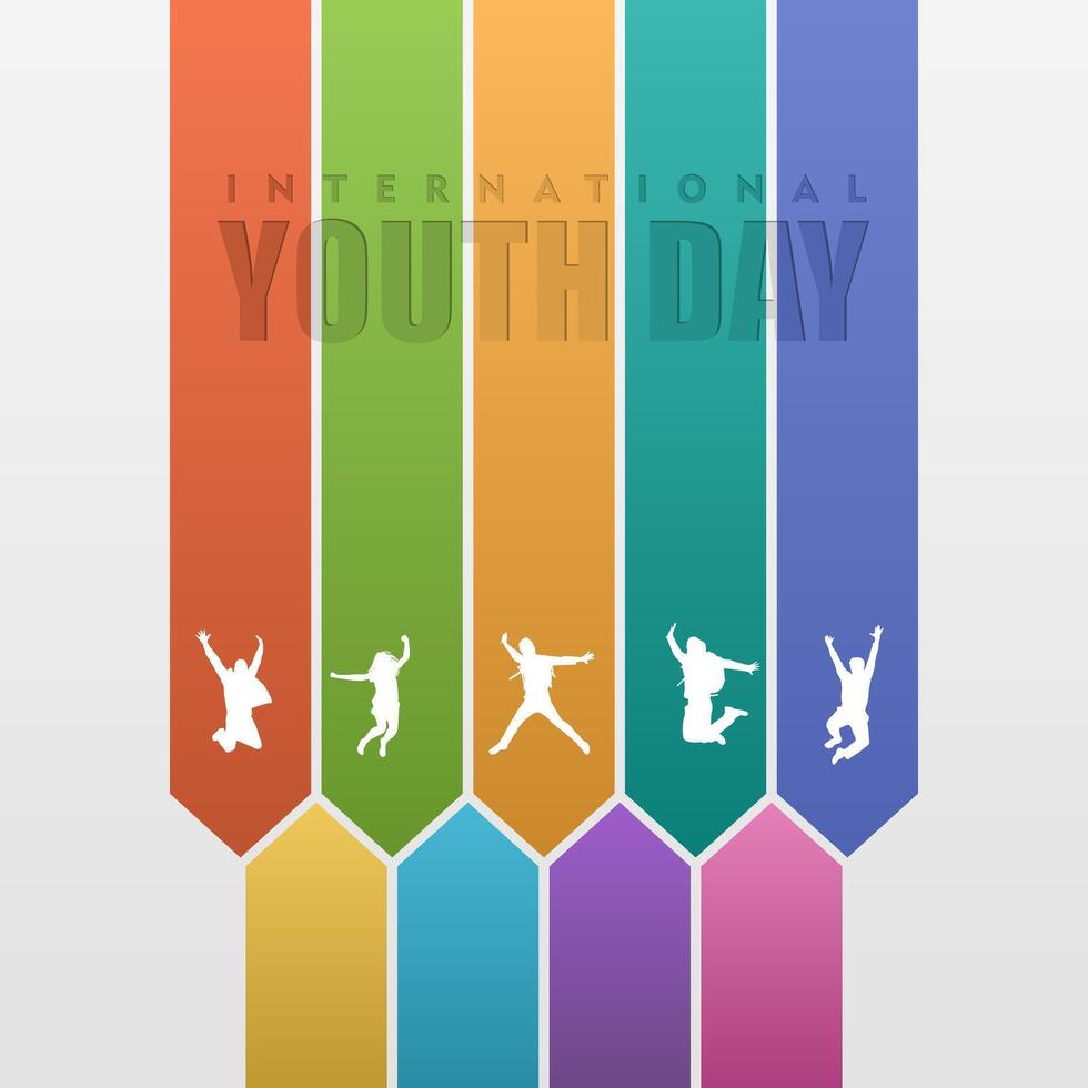 International youth day celebration, 12 August, suitable for greeting cards, banners etc. vector