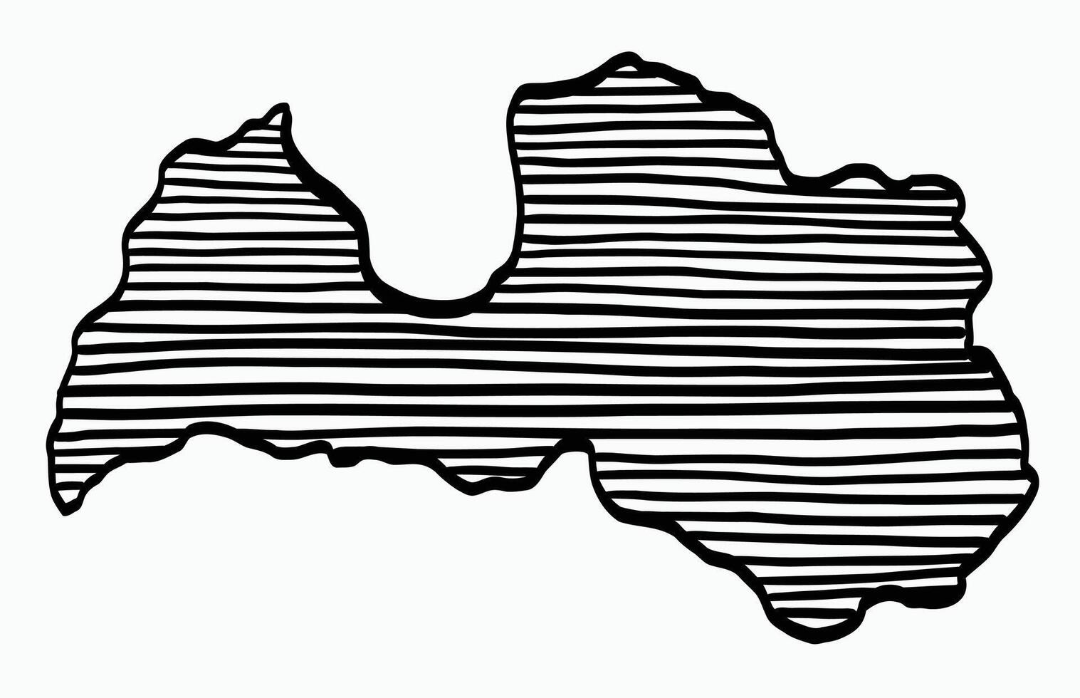 Doodle freehand drawing of Latvia map. vector