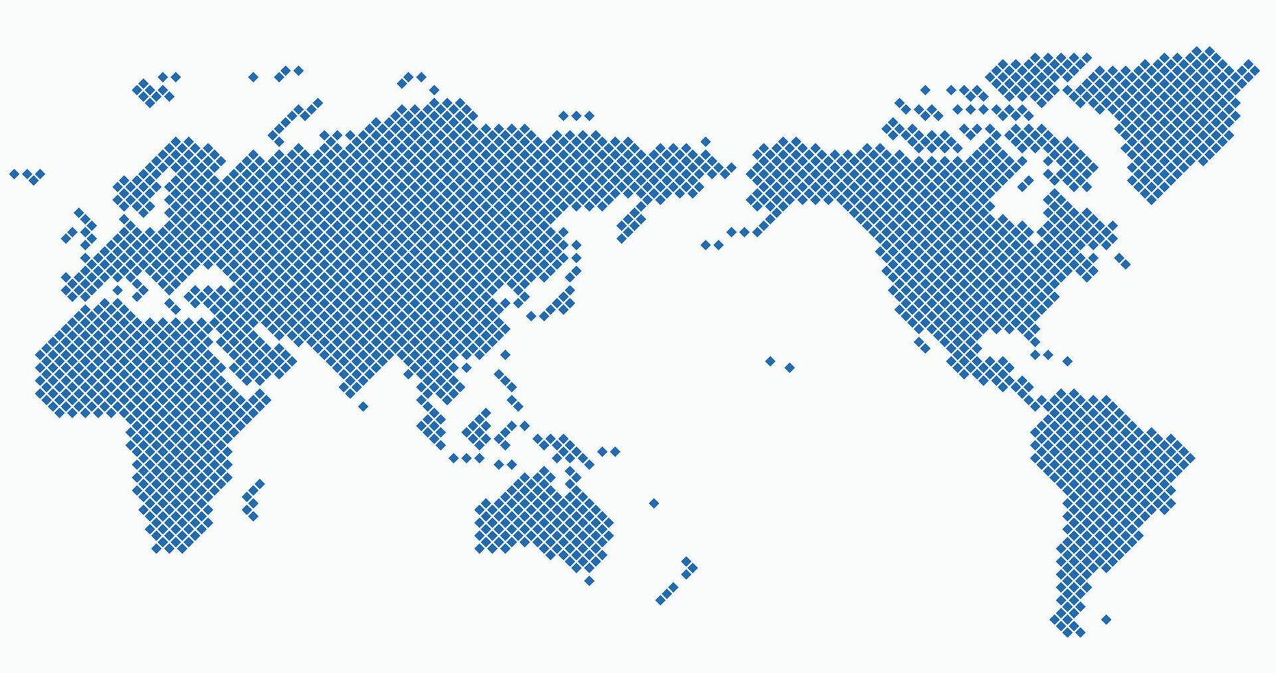 Square shape world map on white background. vector
