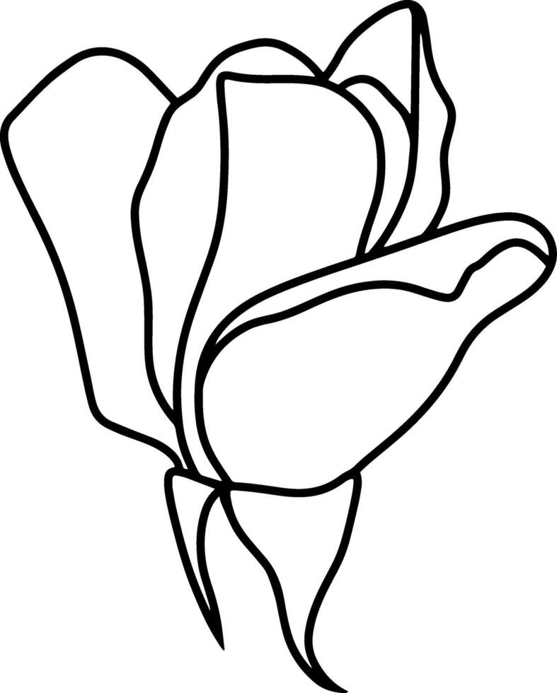 Doodle rose icon Hand drawing art Flower vector