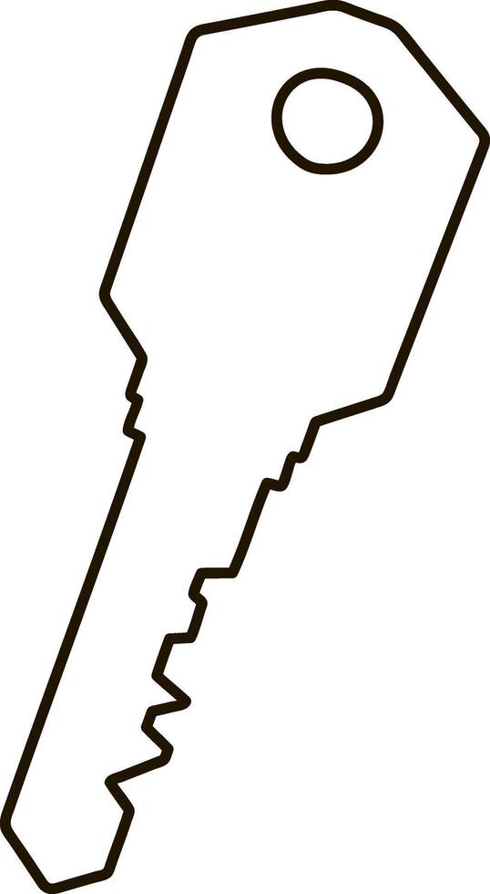 Doodle key icon Hand drawn art vector