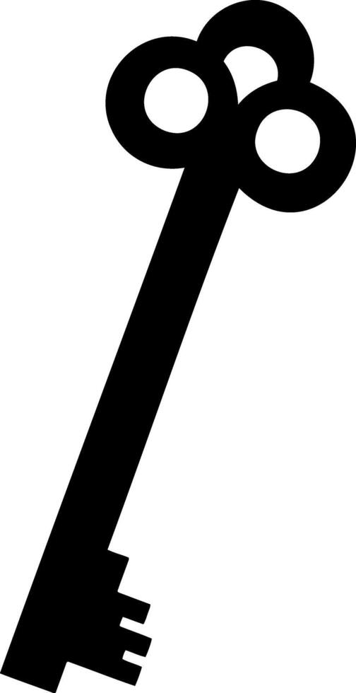 Doodle key icon Hand drawn art vector
