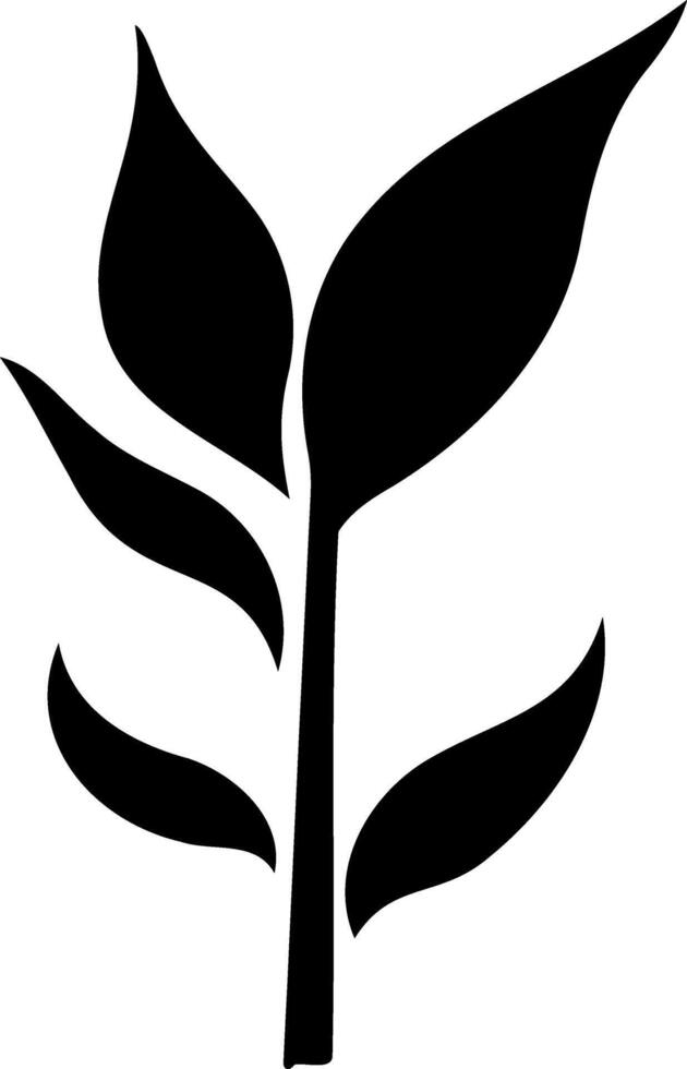Doodle leaf icon Stencil clipart vector