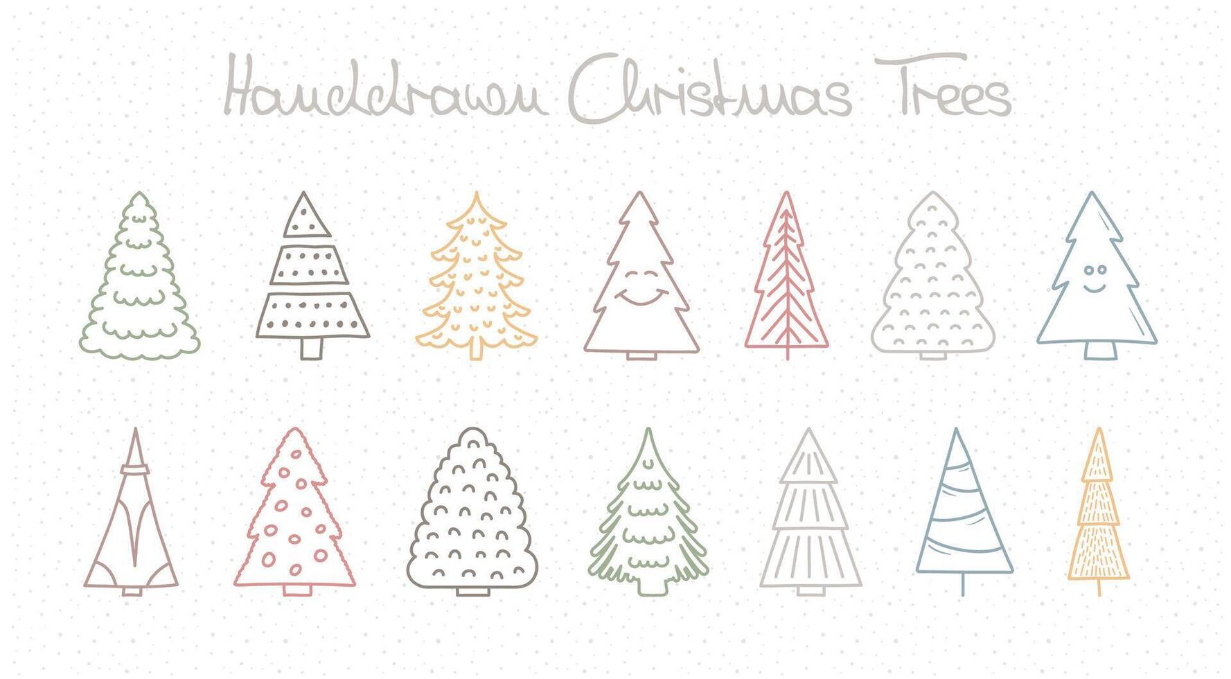 Handdrawn Christmas Trees vector