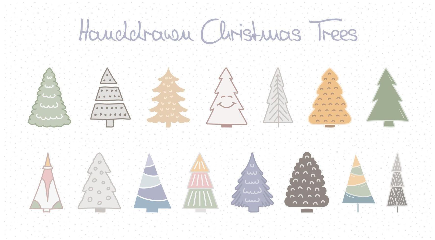 Handdrawn Christmas Trees vector