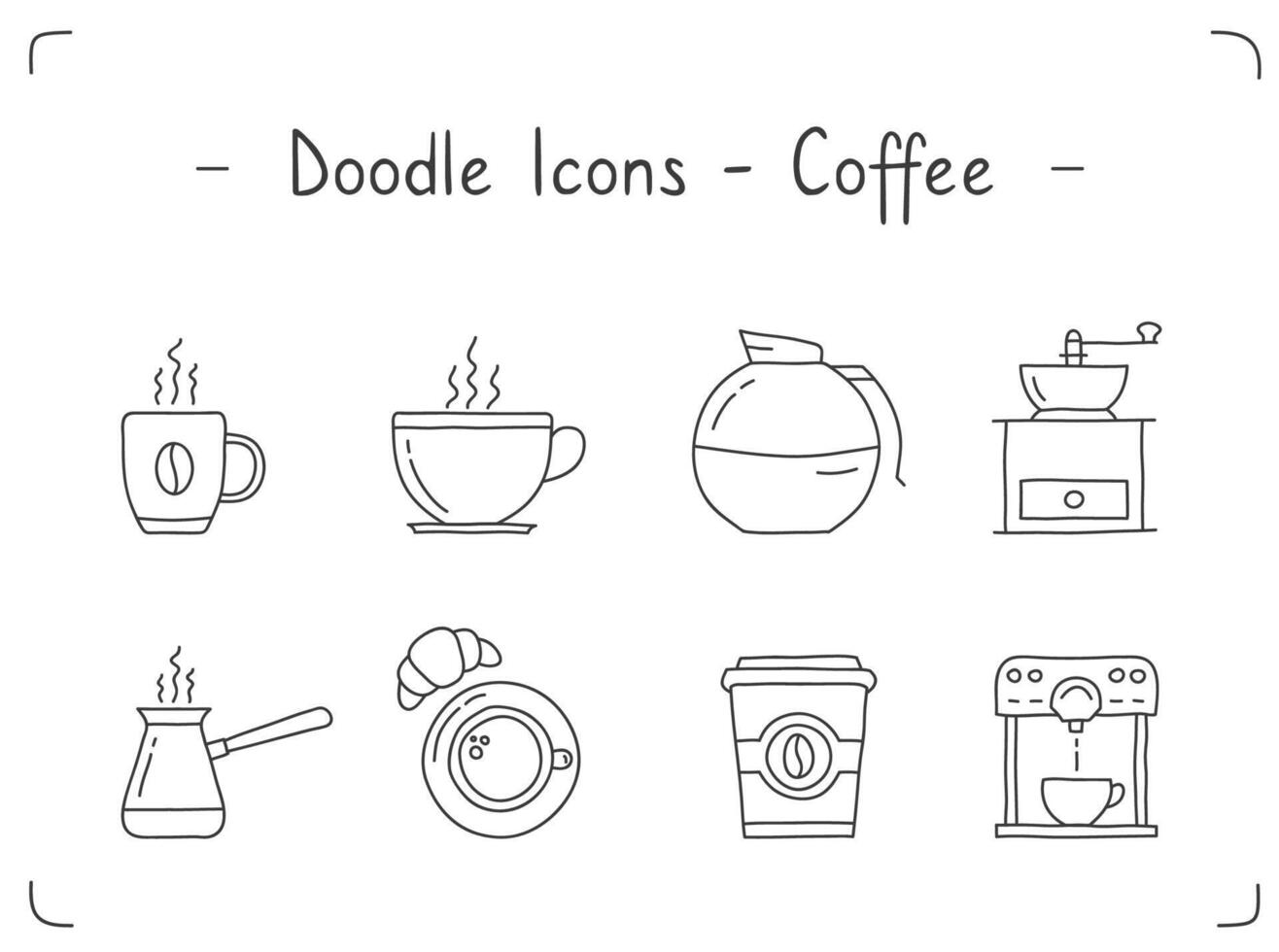 Coffee Doodle Icons vector