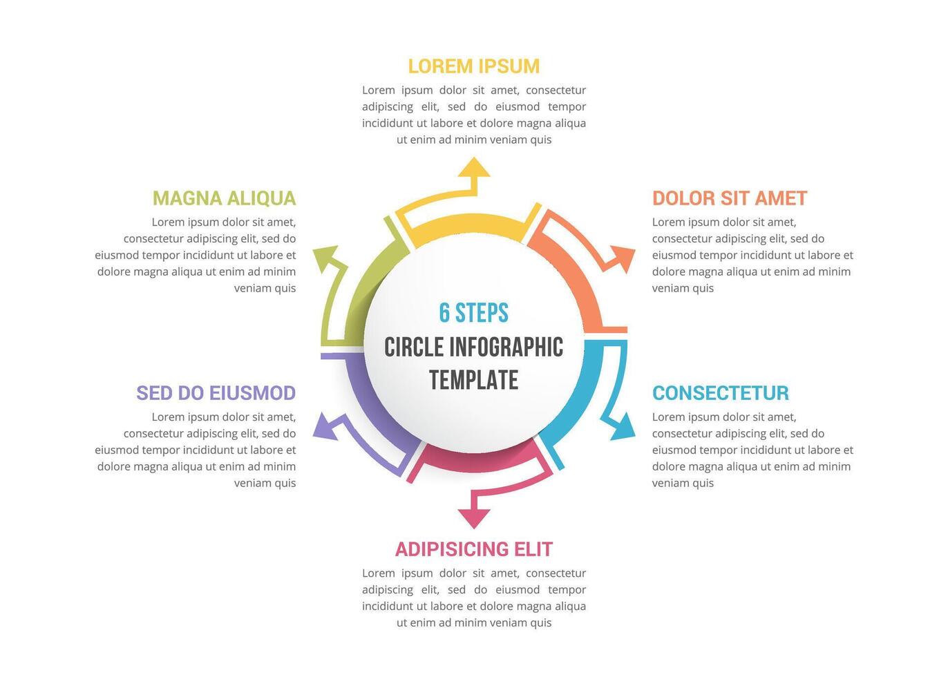 Circle Infographics - Six Elements vector