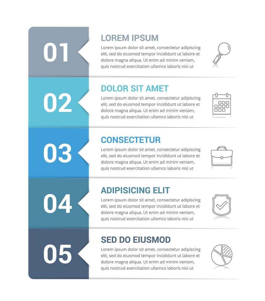 Infographic Template with 5 Steps vector