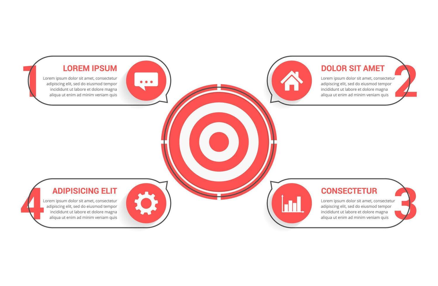 Infographic template with target vector