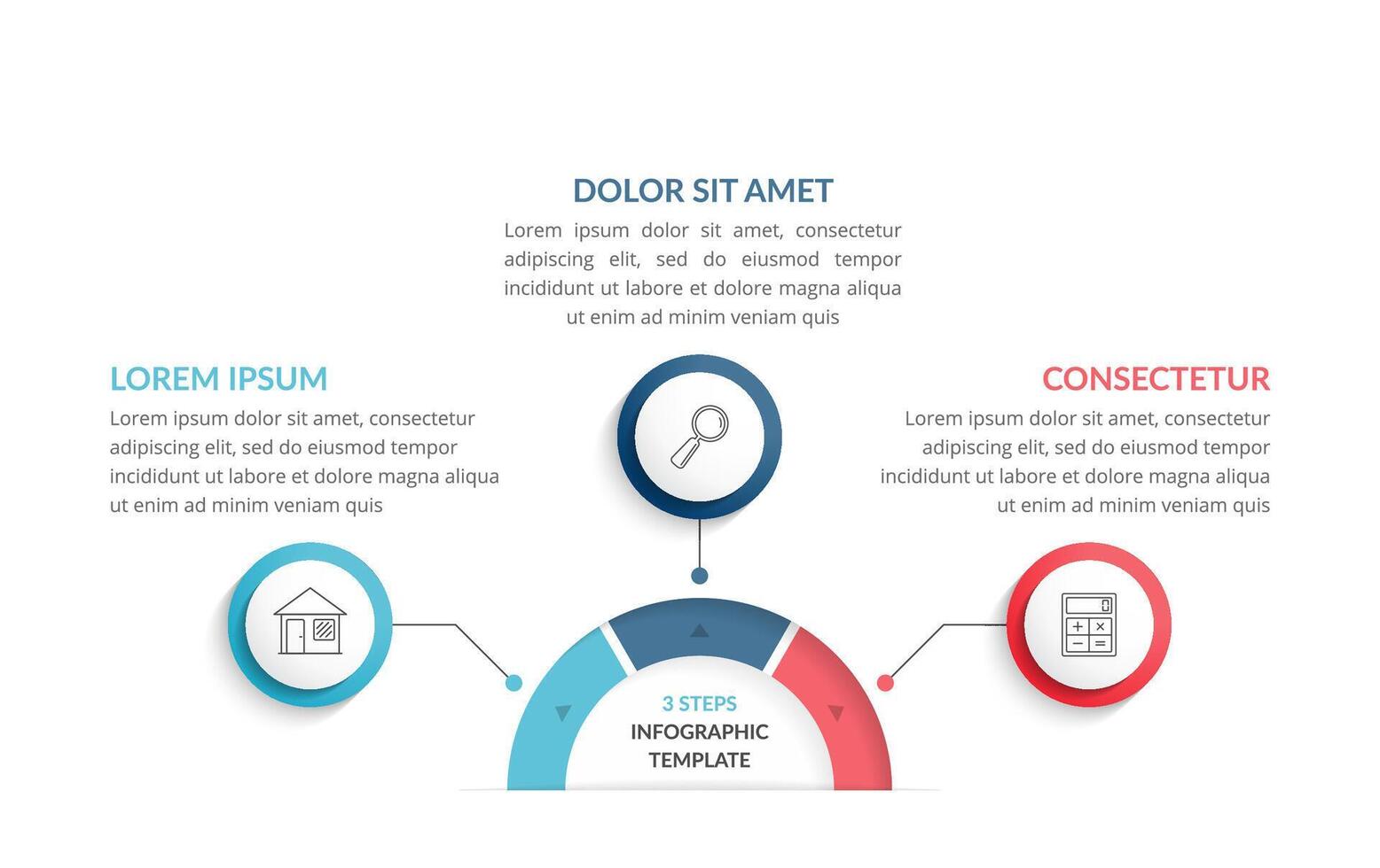 Process Infographics - 3 Steps vector