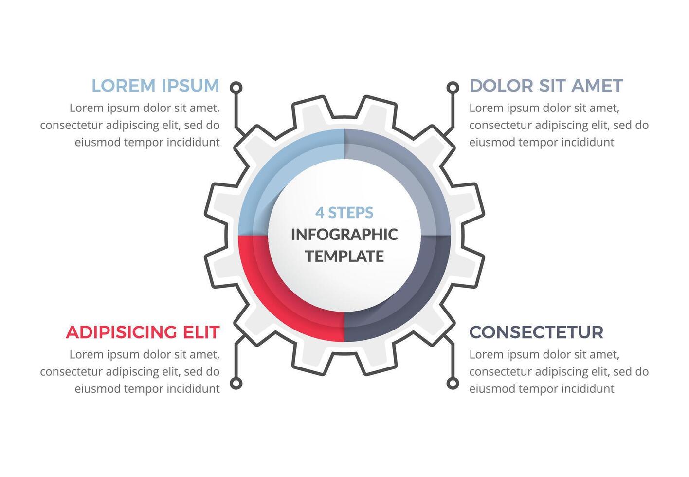 Circle Infographics with Gear vector