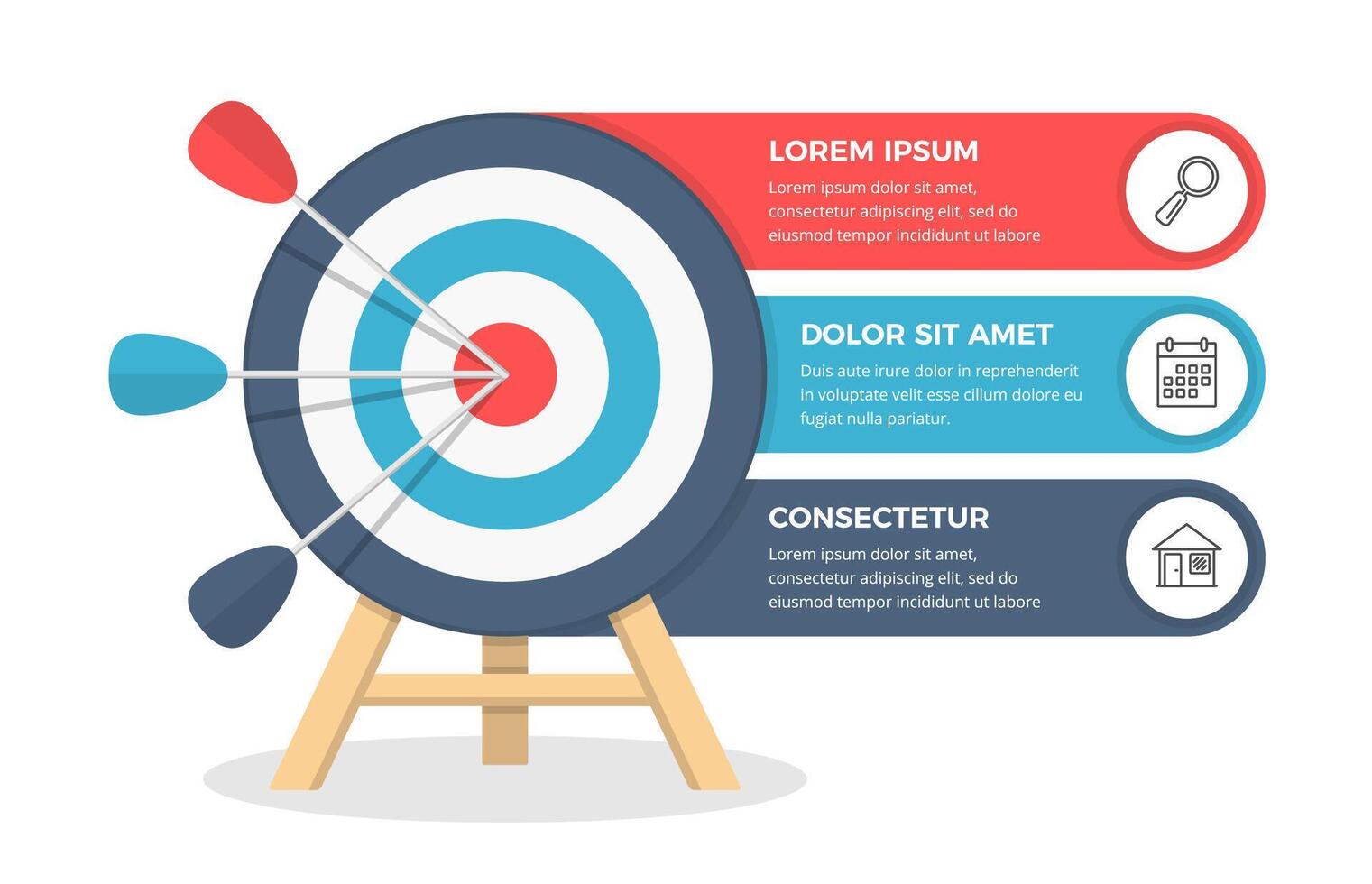 Target with 3 Elements for Text vector