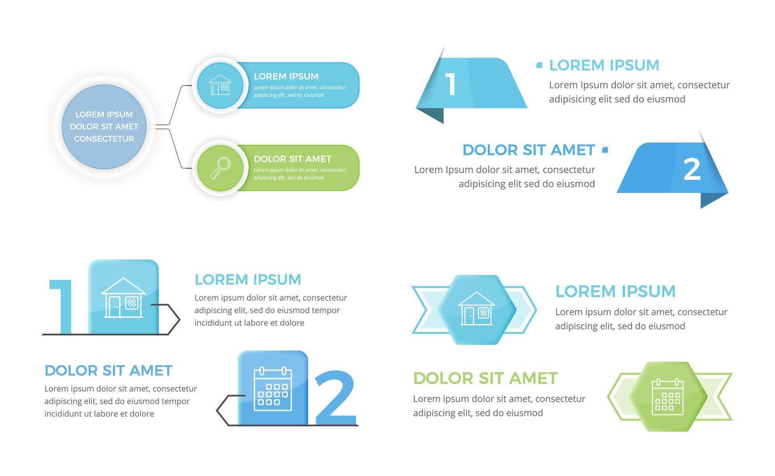 Infographic Templates with 2 Options vector
