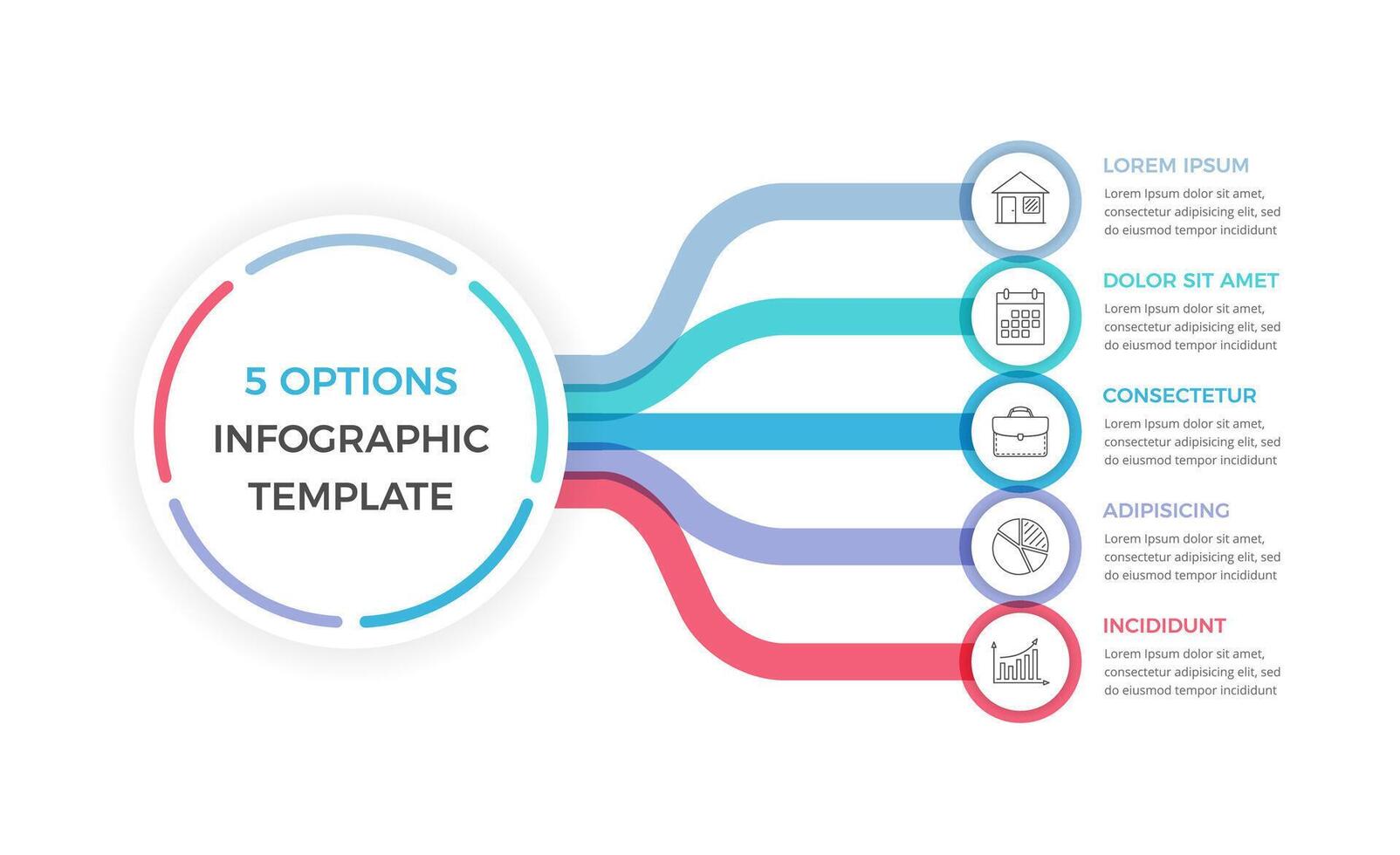 Infographic Template with 5 Steps vector