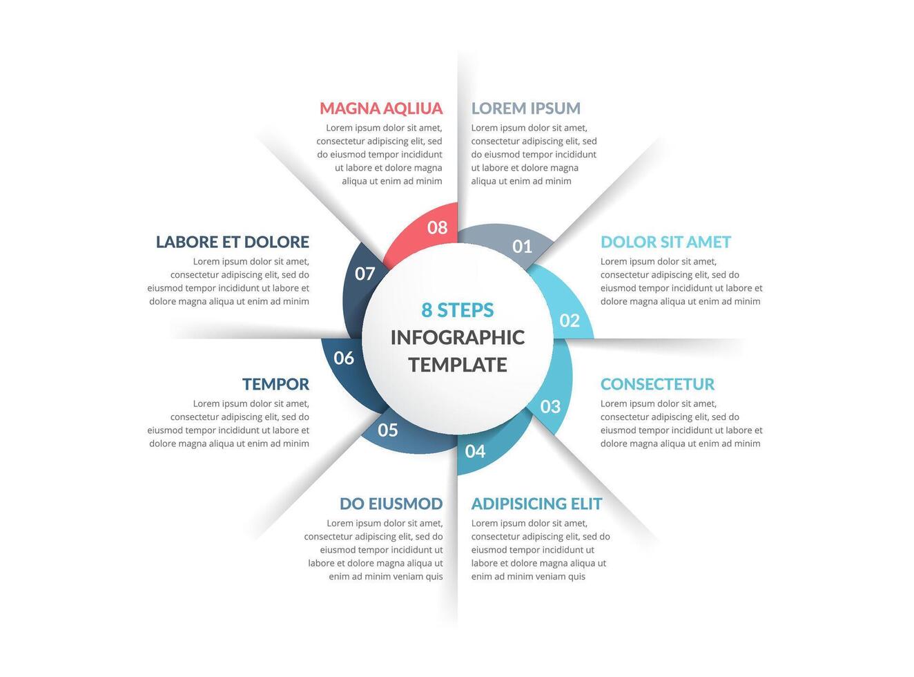 Circle Infographics - Eight Elements vector