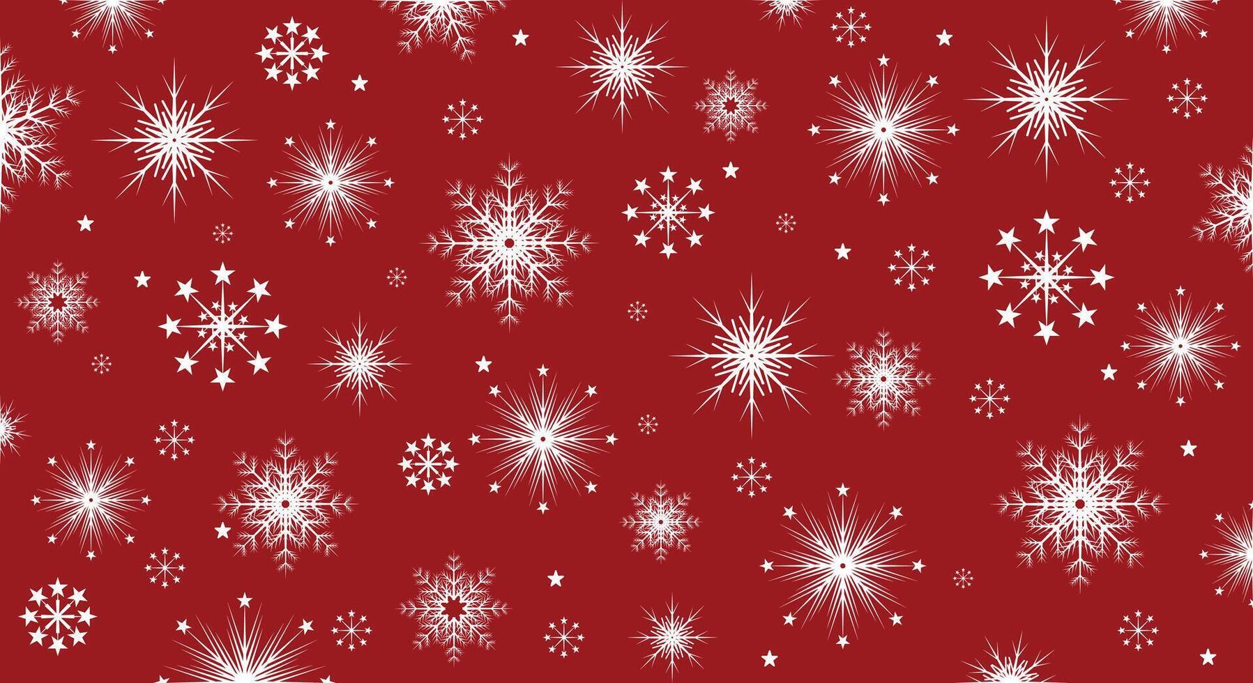 Red Christmas background with snowflakes vector