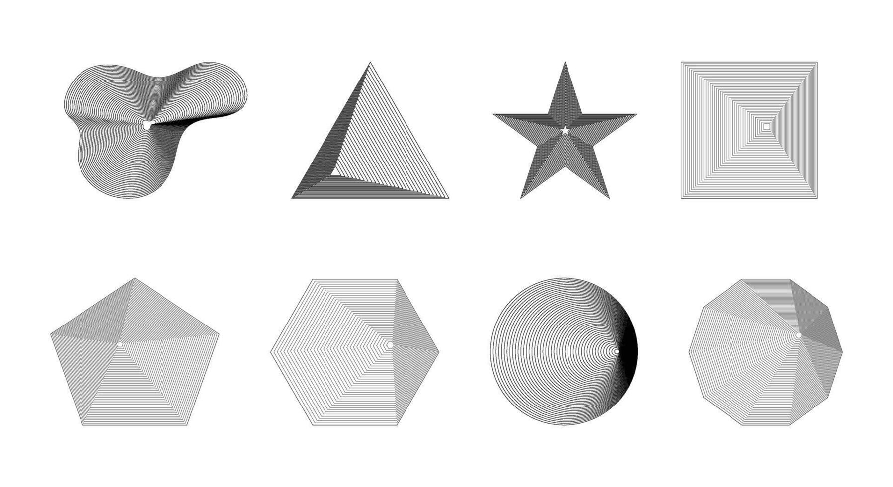 8 Futuristic Shapes vector