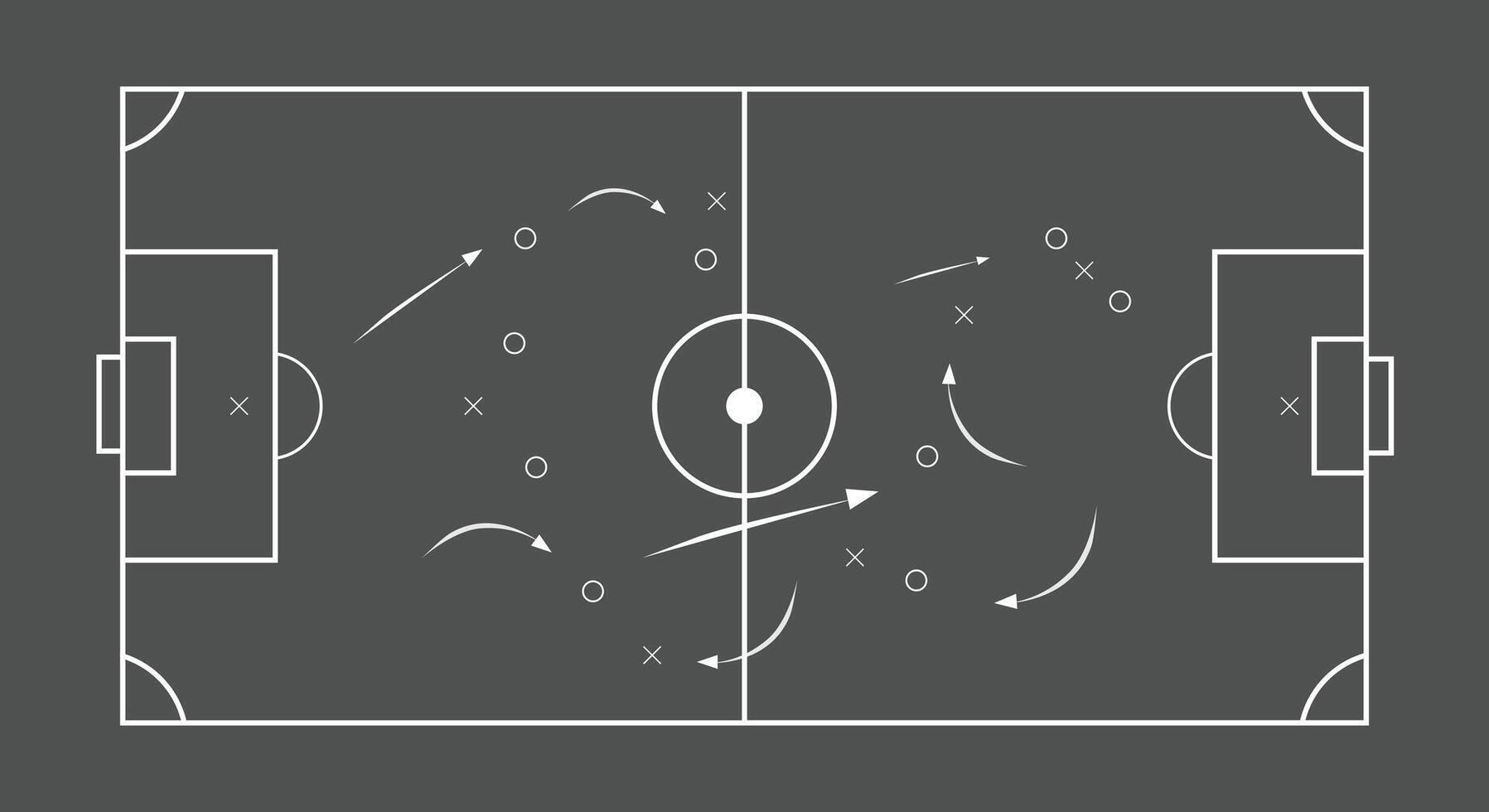 Soccer Field With Arrows vector