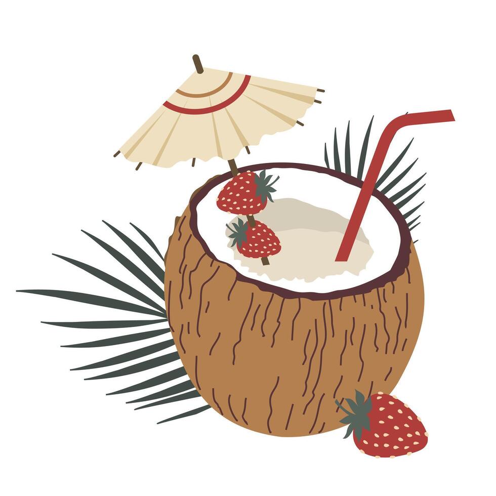 COCONUT COCKTAIL STRAWBERRY vector