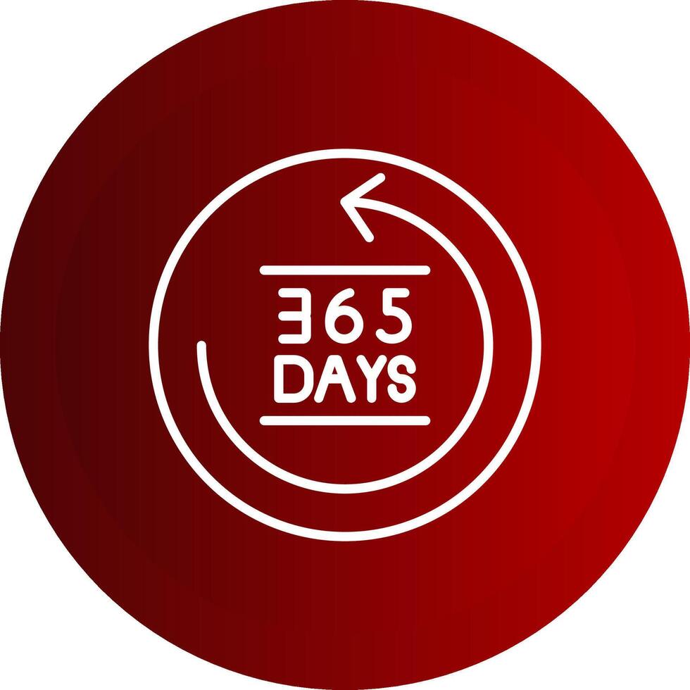 365 Days Line Button Icon vector