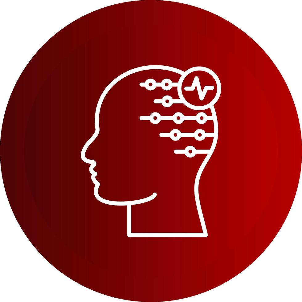 Electroencephalogram Line Button Icon vector