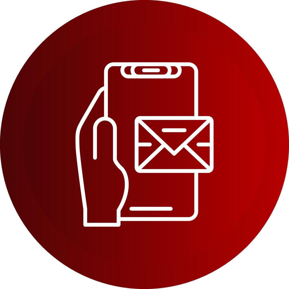 Email Line Button Icon vector