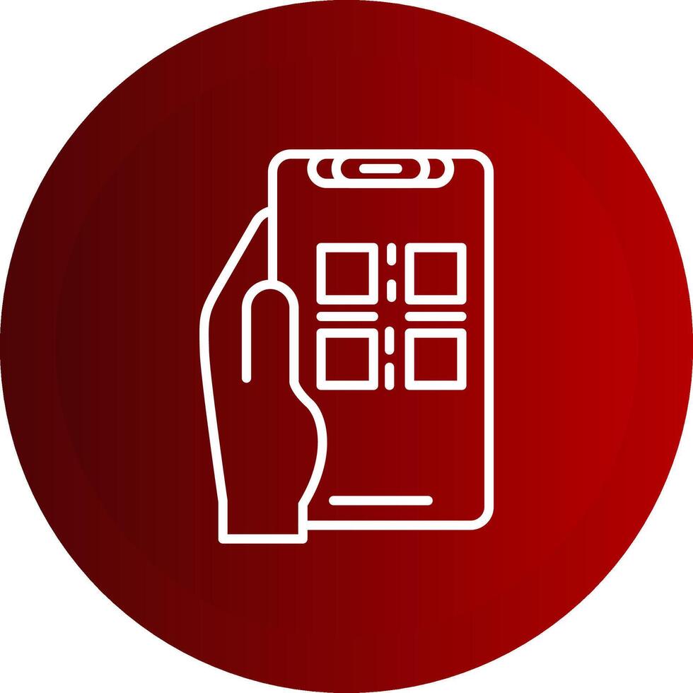 Qr Scan Line Button Icon vector
