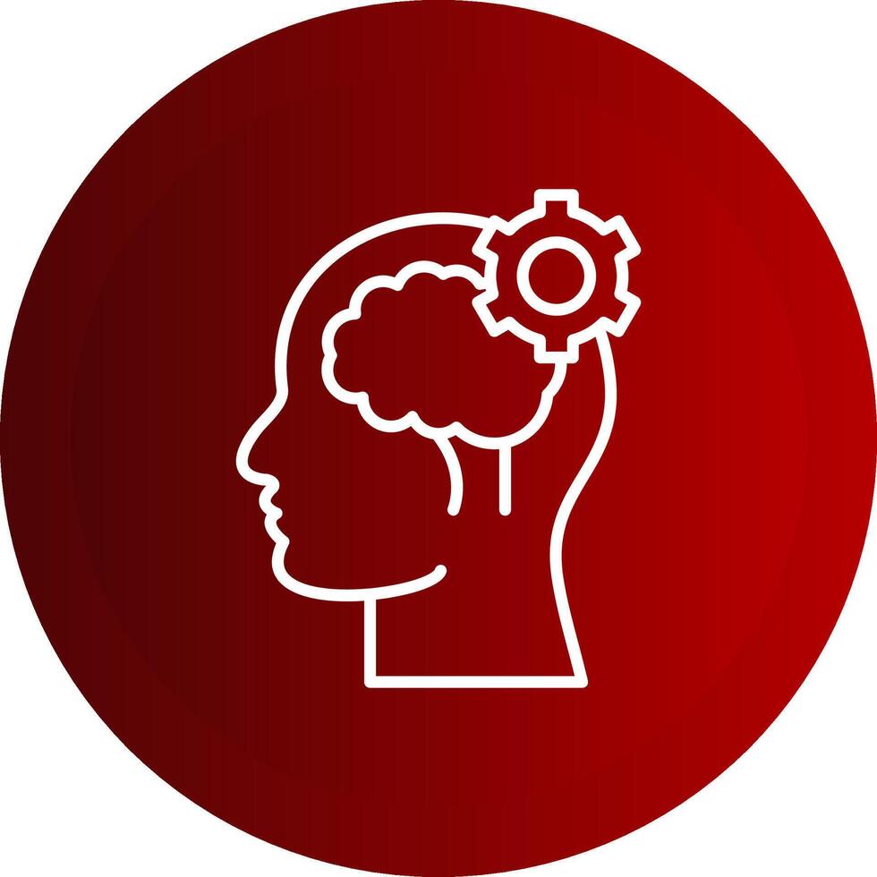 Cognitive Function Line Button Icon vector