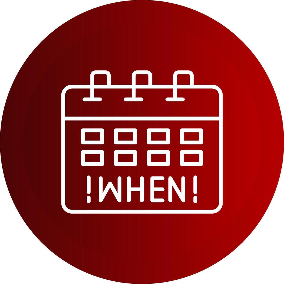 When Line Button Icon vector