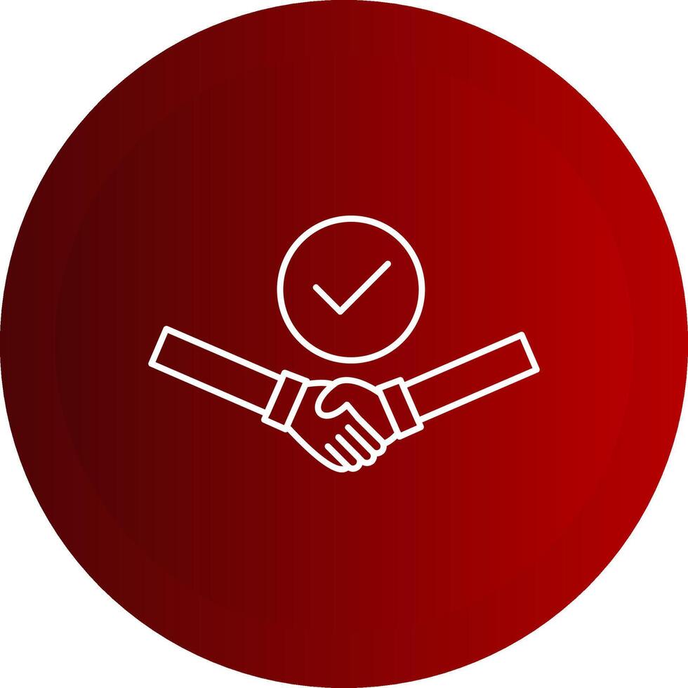 Handshake Deal Done Line Button Icon vector