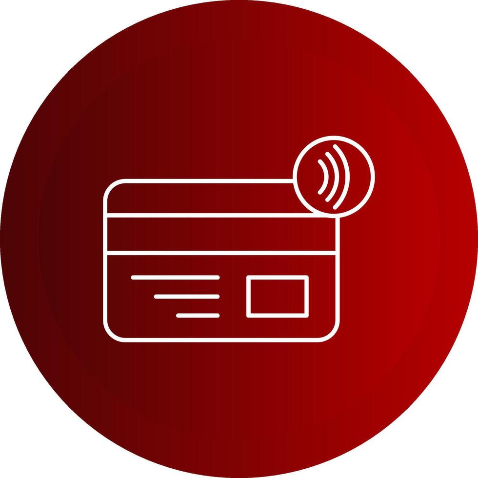 Nfc Payment Line Button Icon vector