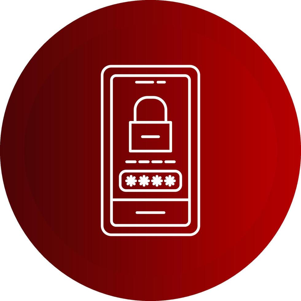 Password Lock Line Button Icon vector