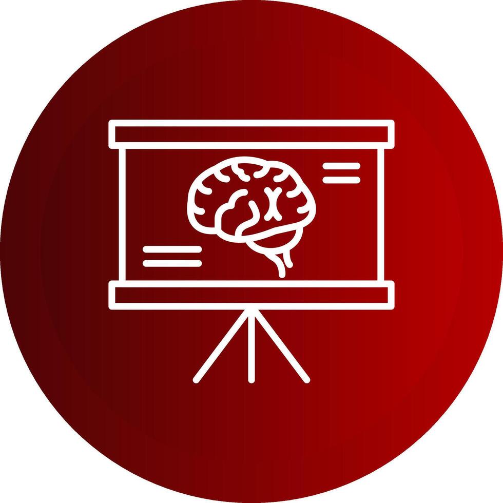 Brain Line Button Icon vector