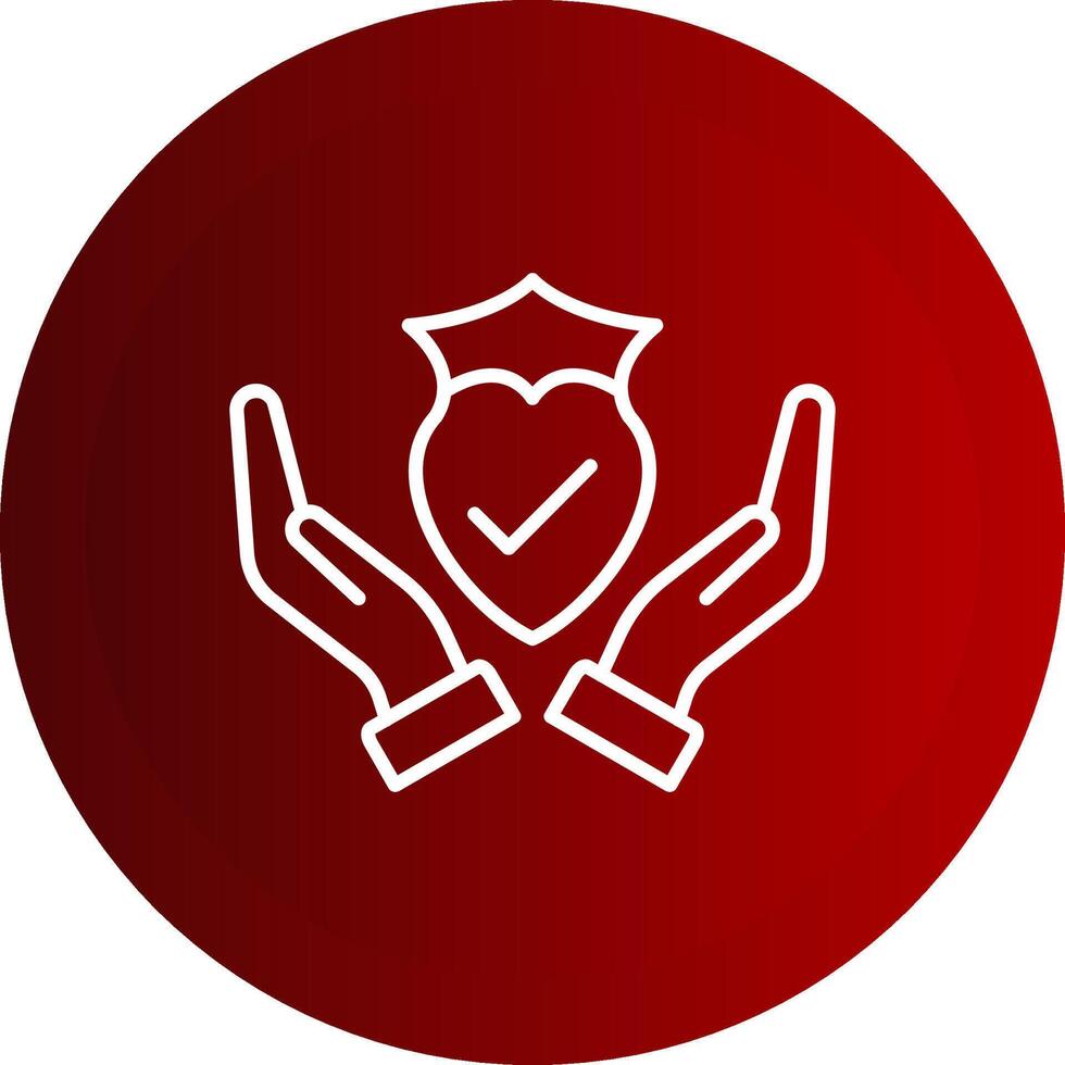 Trust Line Button Icon vector