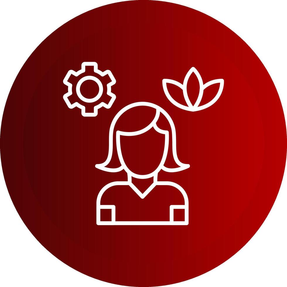 Stress Management Line Button Icon vector