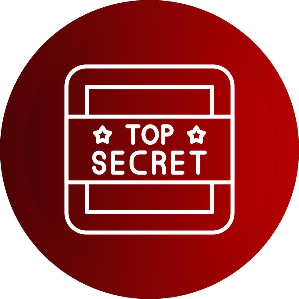 Top Secret Line Button Icon vector