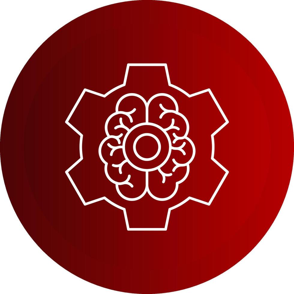 Brain Functions Line Button Icon vector