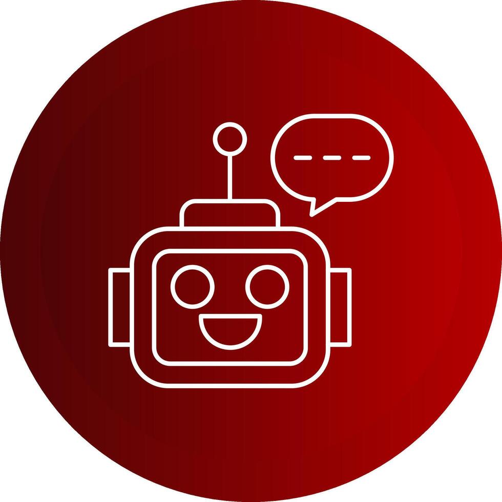 Ai Assistant Line Button Icon vector