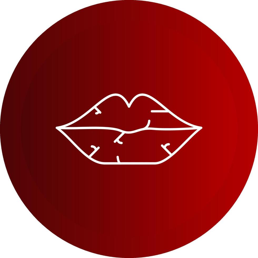 Dry Lips Line Button Icon vector