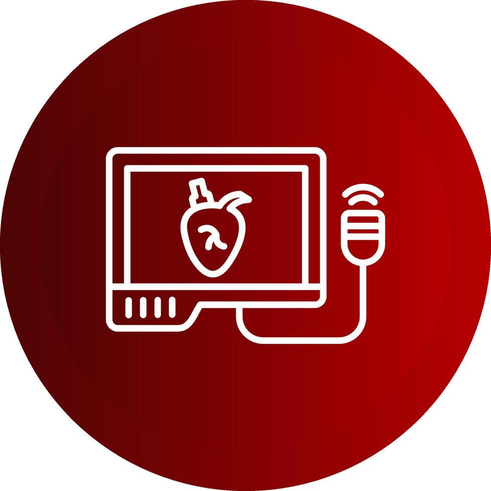 Echocardiogram Line Button Icon vector