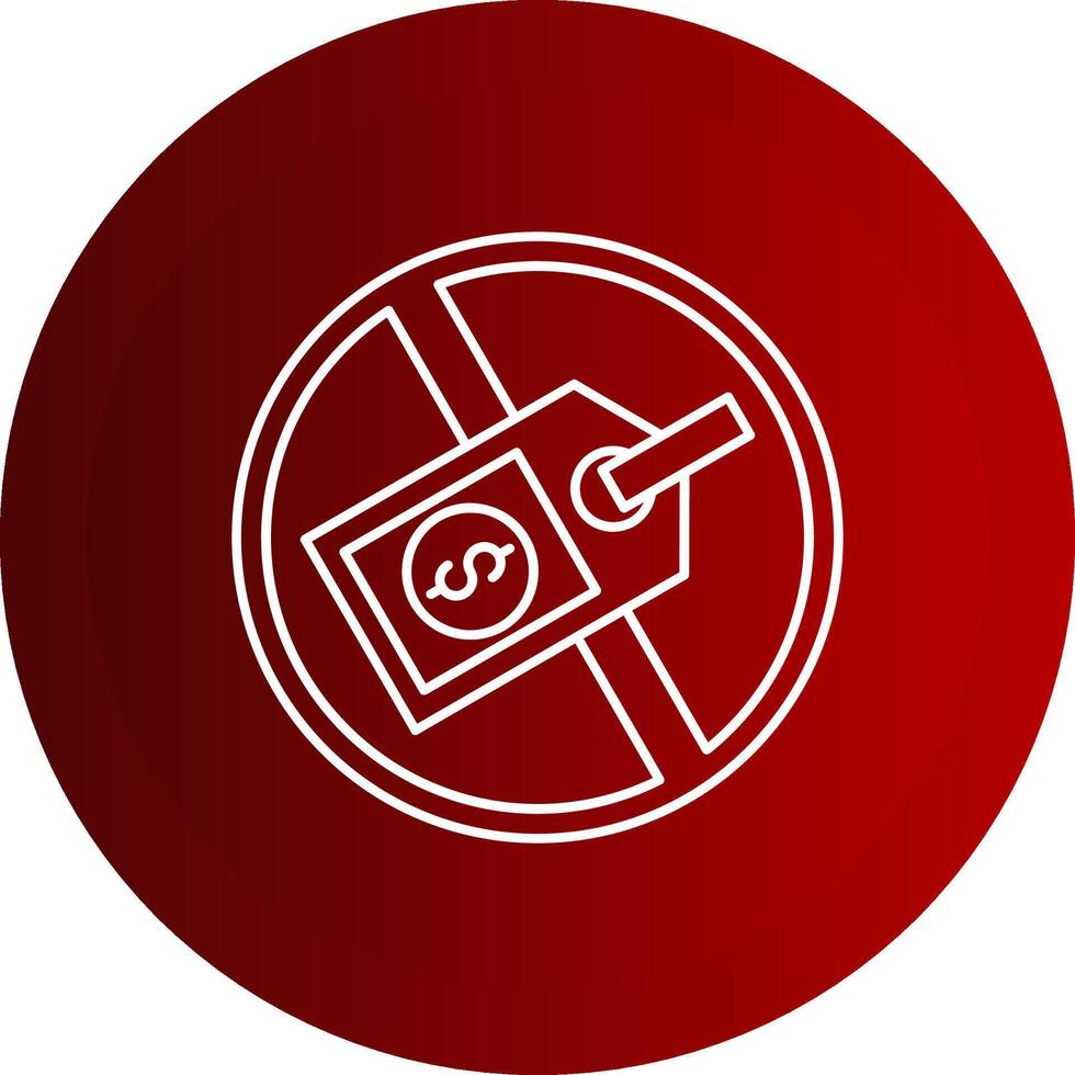 No Sales Line Button Icon vector