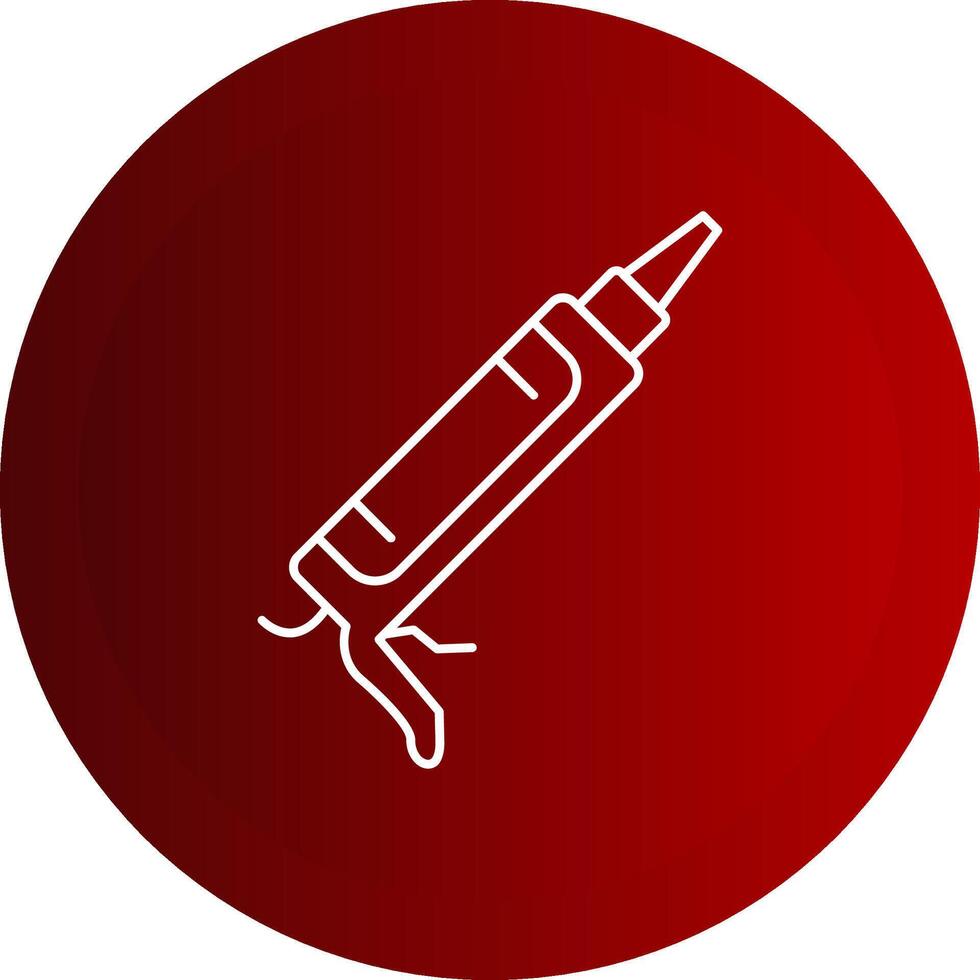 Sealant Gun Line Button Icon vector