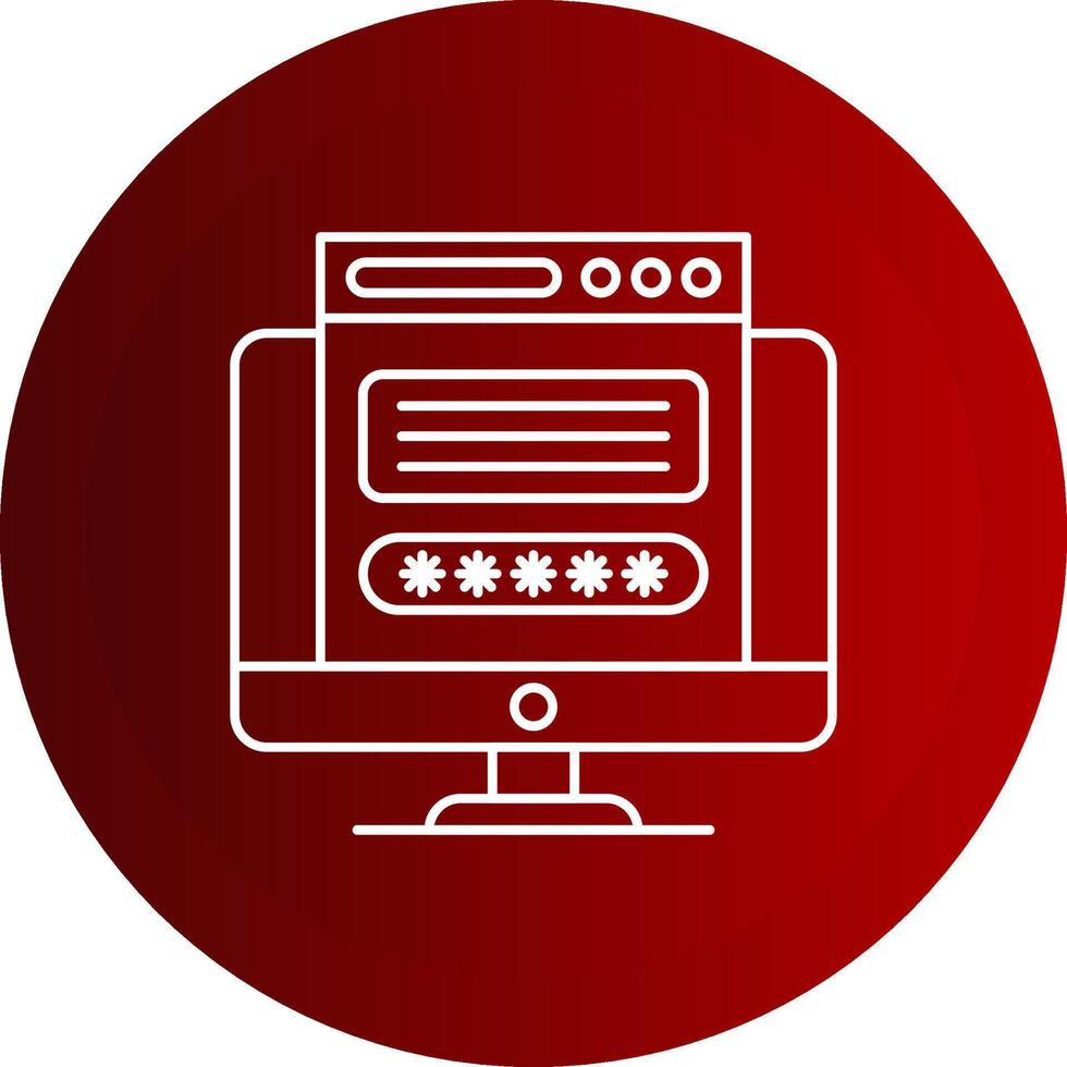 Password Line Button Icon vector