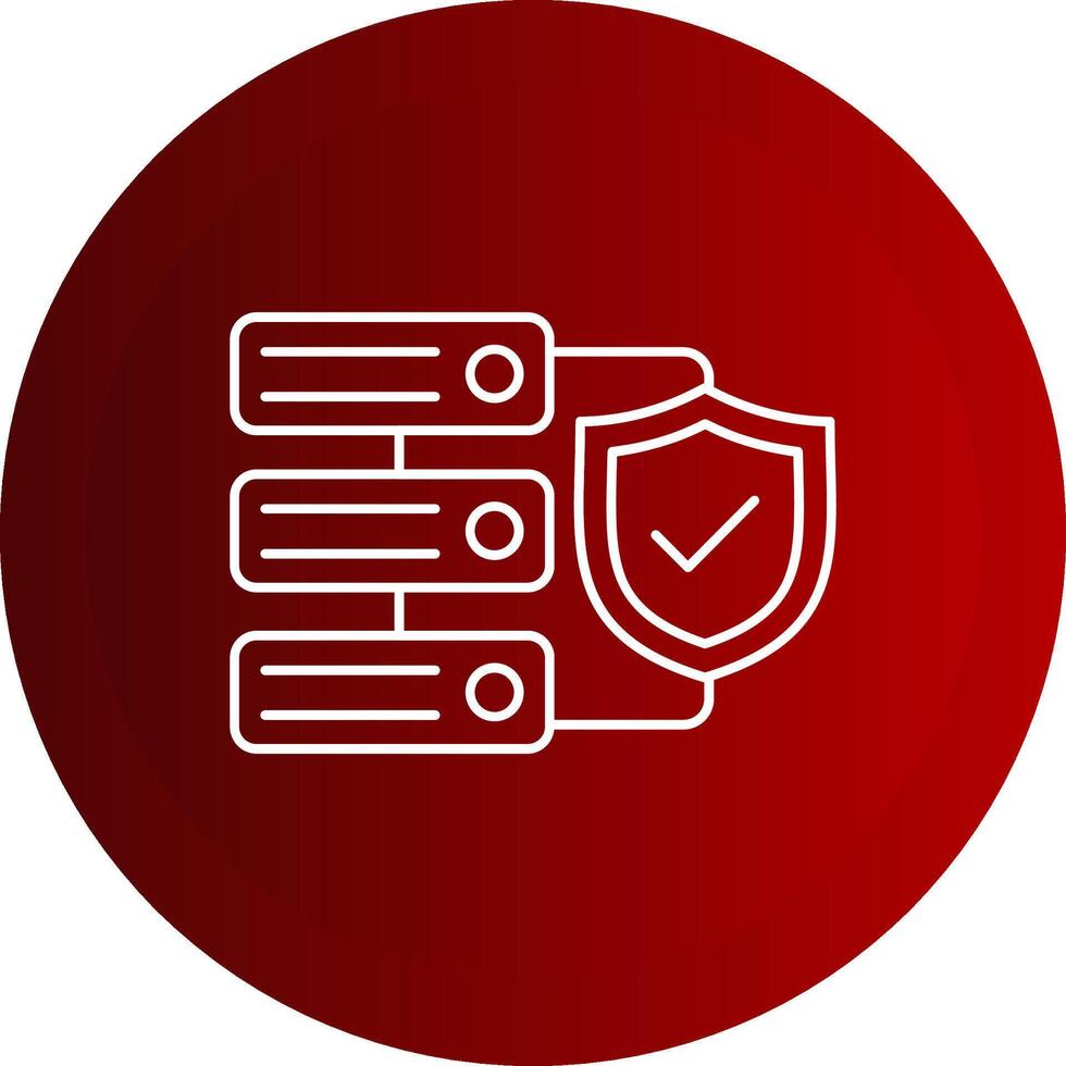 Data Protection Line Button Icon vector