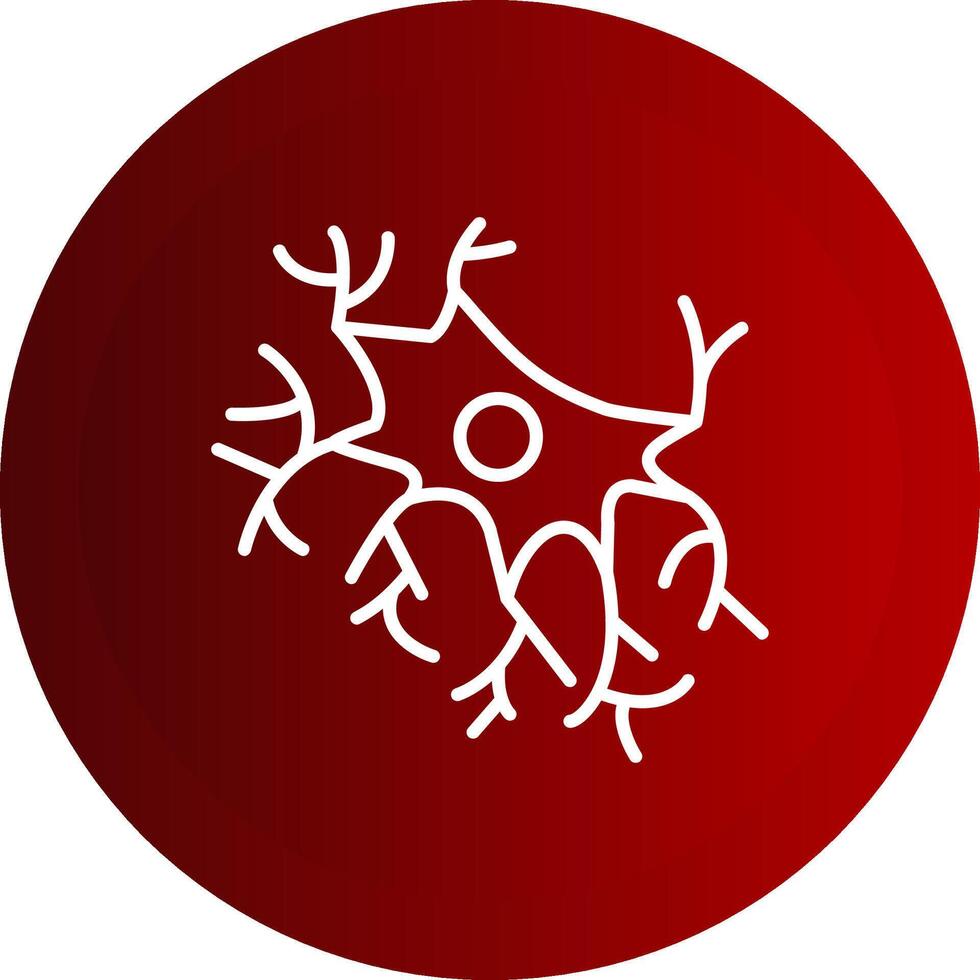 Astrocyte Line Button Icon vector