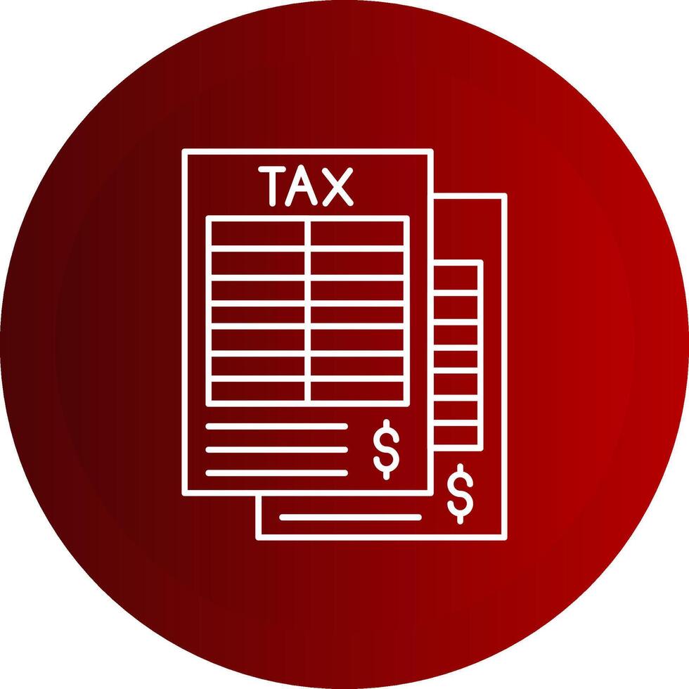 Tax Form Line Button Icon vector