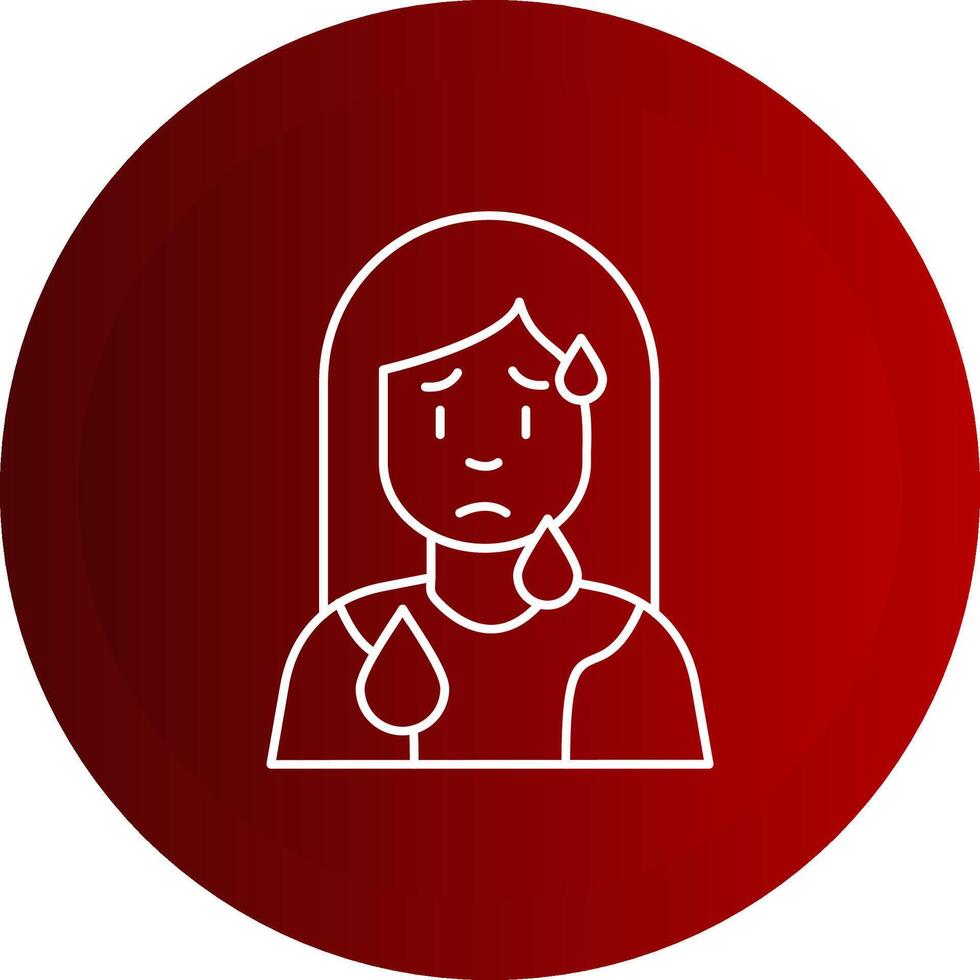 Female Sweating Line Button Icon vector